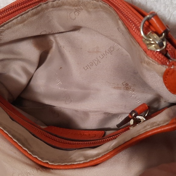 Calvin Klein Orange Leather Chain Bag - Picture 8 of 10